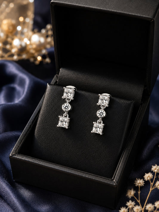 925 Sterling Silver Swarovski Second Pierce Earings