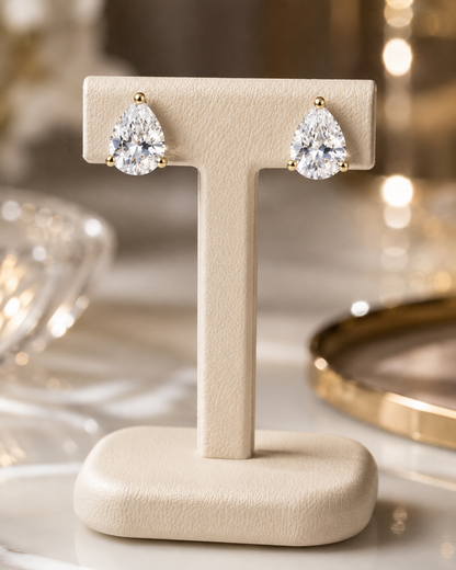 925 Sterling Silver Pear Cut Swarovsk Crystal Earrings