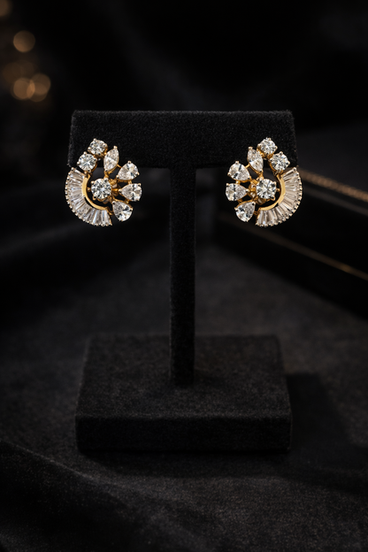 925 Sterling Silver Evergreen Swarovski Crystal Studs