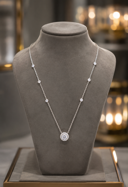 925 Sterling Silver Swarovski Crystal Solitaire Pendant