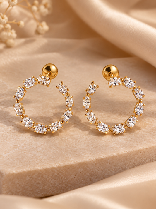 925 Sterling Silver Oval Cut Swarovski Crystal Earings
