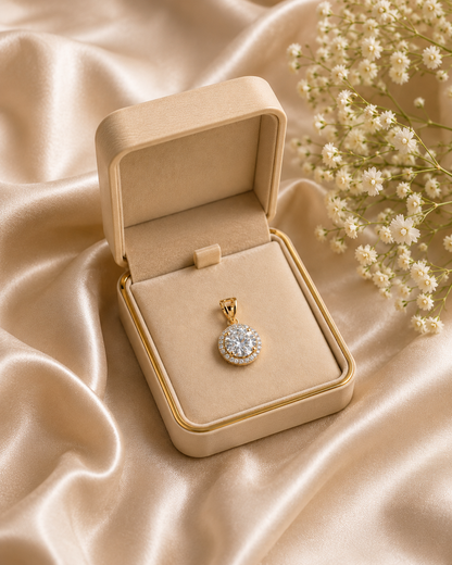 925 Sterling Silver Swarovski Crystal Serenity Round Pendant