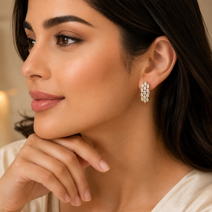 925 Sterling Silver Marquise Swarovski Crystal Earrings