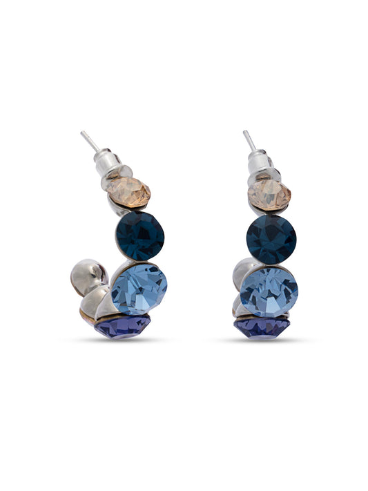 Sapphire Swarovski Crystal Hoops