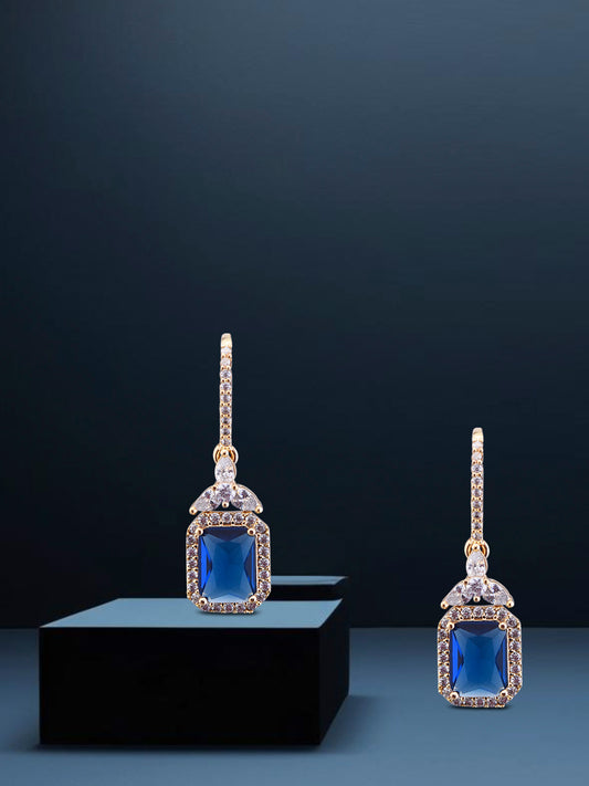 Navy Blue Zircon Small Danglers