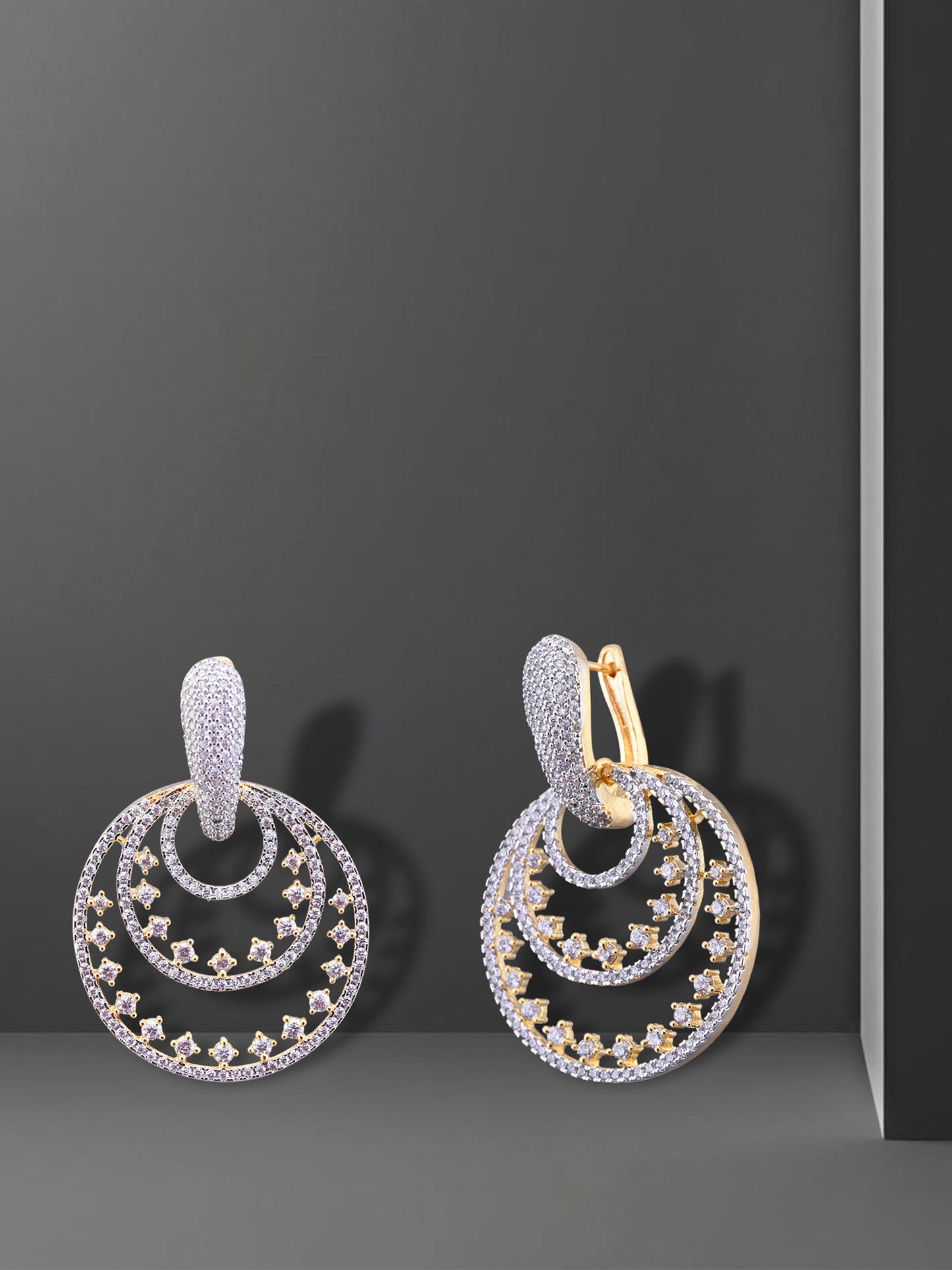 Eclipse Layer Zircon Earrings